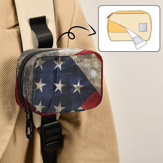 American Flag Star Pill Case, Portable Weekly Pill Box Bag Container 7 Days Pill Organizer Vitamin Supplement Holder with Zipper for Travel Family Business