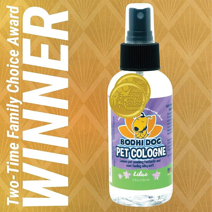 Bodhi Dog Natural Dog Cologne (Lilac) - Premium Scented Deodorizing Pet Perfume with Conditioner for Dogs & Cats - Keeps Pets Fresh & Clean - Gentle and Safe Formula, Made in USA (4 Fl Oz)