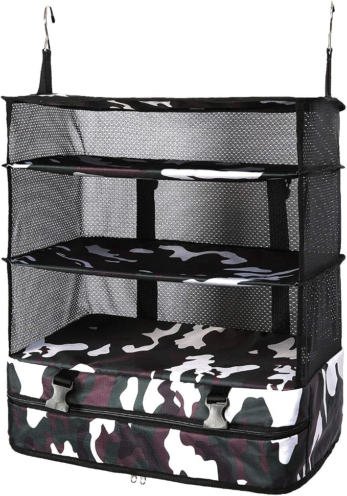 TABITORA Portable Hanging Travel Shelves Bag Packing Cube Organizer Suitcase Storage Large Capacity