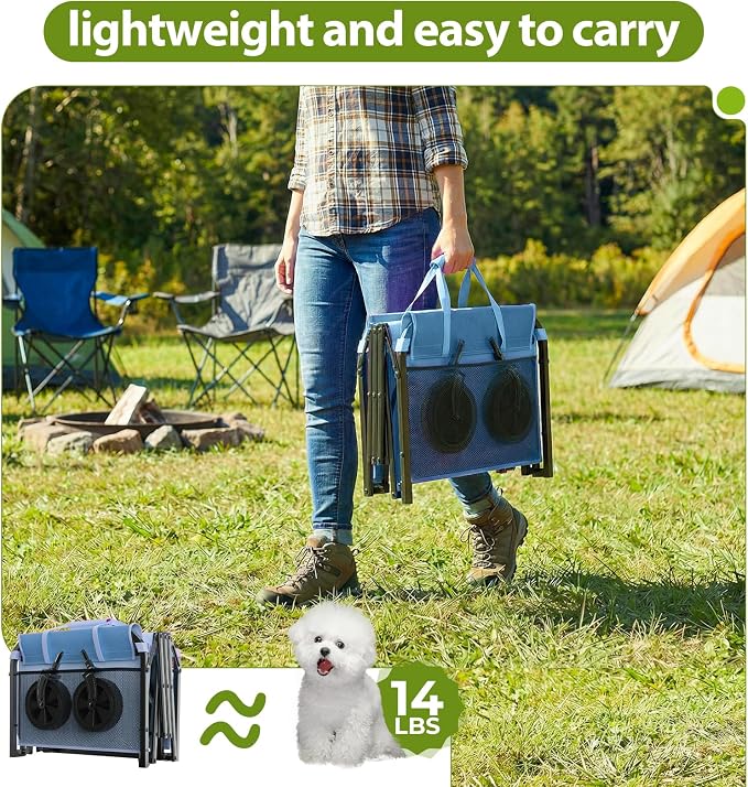 Small Collapsible Wagon Cart, Lightweight Portable Foldable Wagon with Wheels, 220lbs Utility Cart for Grocery, Light Camping, Sports, Easy to Fold & Store (Blue)