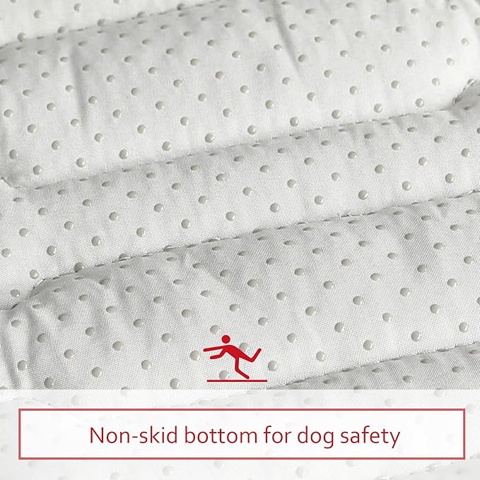 Dog Crate Pad Mat (42" X 28") 2 Pack, Soft Dog Bed Mat with Cute Prints | Personalized Crate Pad, Anti-Slip Bottom, Machine Washable Kennel Pad, Grey