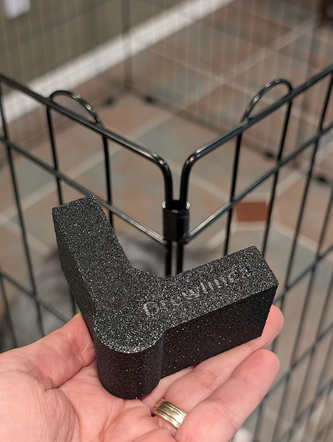 Pet Playpen Square/Rectangle Shape Keeper - 8 Brackets (4 Corner + 4 Straight) Configuration Stabilizer for Wire Metal Exercise Pen - Dog Puppy Bunny Kennel Clamp Holder (Black)