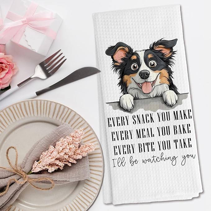 Australian Shepherd Gifts Kitchen Towels, Aussie Gifts Hand Towels, Mini Aussie Gifts, Dog Kitchen Bathroom Decor, 16x24 Inch