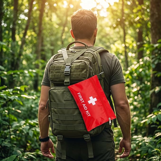 12 Pack Empty First Aid Kit Bag, Small First Aid Pouch Bulk, Water Resistant Travel Medical Organizer, Mini Emergency Supply Storage for Home, Car, Office, Camping, Outdoors (Red, 11x16cm, Bag Only)