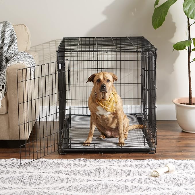 Bone Dry Striped Pet Cage Mat, XX-Large - 30 x 45, Gray