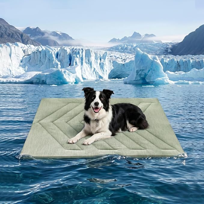 Cooling Mat for Dogs, Ice Green 48" X 28" Self-Coolings Foldable Dog Cooling Mat Q-MAX>0.4 Pet Blanket, Breathable, Washable Cooling Dog Pad for Dogs & Cats, Summer Relief Travel Indoor-B Size