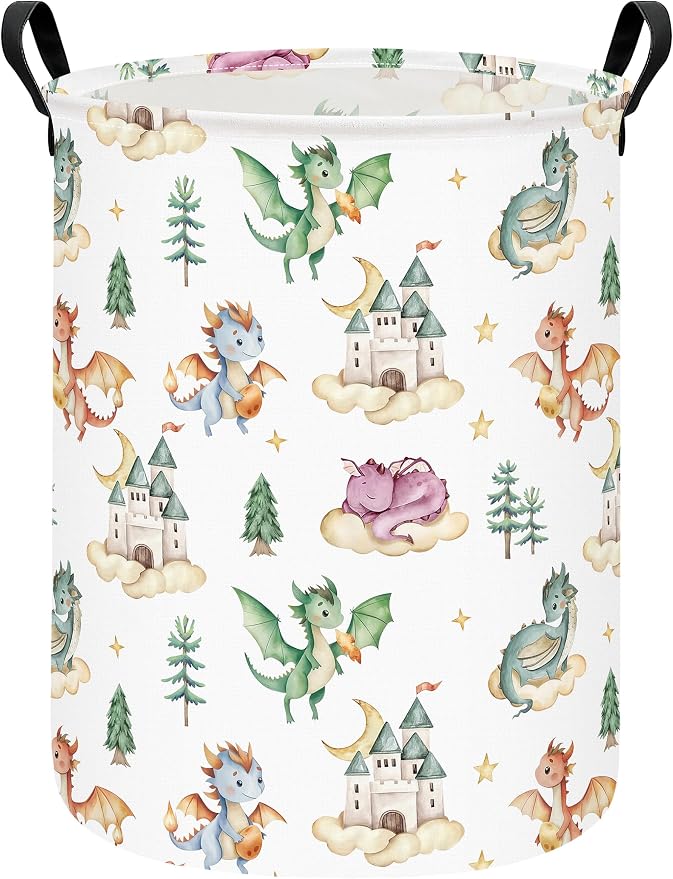 Dragon Fabric Storage Bin Nursery Organizer Basket | Organizer Bin Dirty Clothes Collapsible Waterproof for College Dorms, Boys and Girls Bedroom,Bathroom