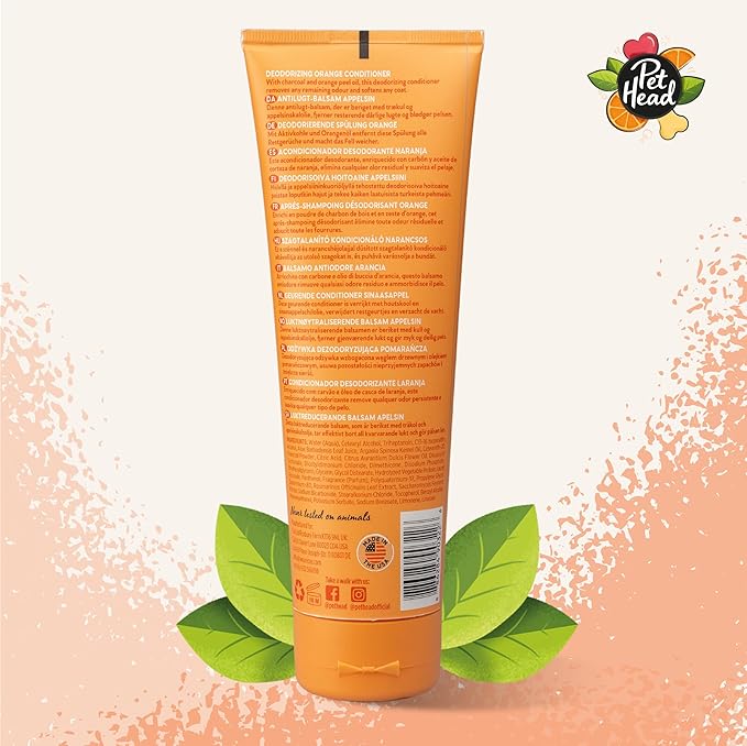 Pet Head Ditch The Dirt Dog Conditioner | Orange Scent | Deodorizing Conditioner for Smelly Dogs | Deep Cleans and Removes Odors | Vegan | Gentle Formula for Puppies | Made in USA | 8.4 fl. oz.