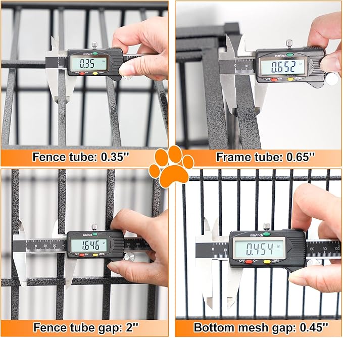 Homey Pet Three Tiers 43 inch Heavy Duty Dog Crate with Wheels, Dual Doors | Stackable Indestructible Steel Dog Cage Kennel Indoor with Divider, Trays, Bowls, Escape Proof Locks for Breeders and More