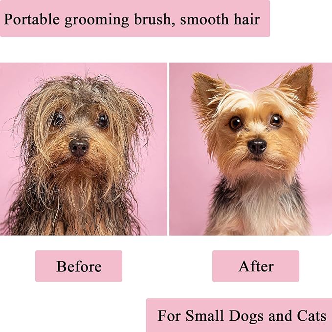 Star Shape Small Dog Brush - Soft Grooming Puppy Massage Brush, Pet Hair Bathing Brush Comb, Hangable Grooming Tool for Poodles, Teddy, Yorkies, Maltese, Shih Tzu, Chihuahua (Purple)