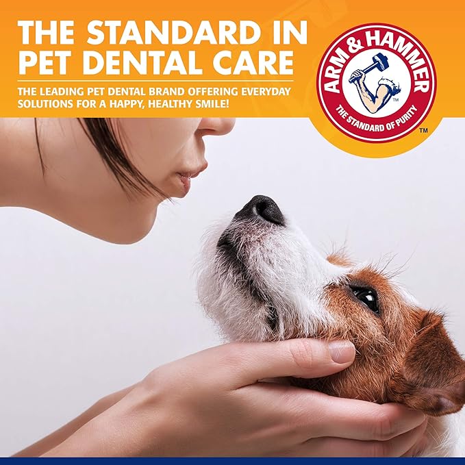 Arm & Hammer for Pets Tartar Control Dog Dental Kit, Enzymatic Toothpaste with Toothbrush and Fingerbrush, Baking Soda Formula Reduces Plaque and Tartar, Safe for Puppies, Beef Flavor, 3 Pc - 48 Pack