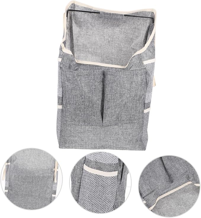 DOITOOL Pet Storage Bag Multi-function Hanging Food Pouch Toy Organizer for Dogs and Cats Canvas Design Grey for Home Use