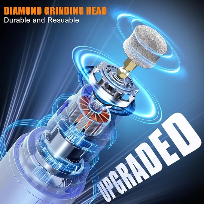 Dog Nail Grinder Quiet - Professional 2-Speed Dog Nail Grinder with Guard, Rechargeable & Painless Dog Nail Trimmers for Small Medium Large Dogs & Cats, Low Noise & Vibration