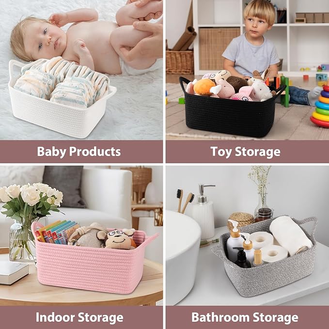 OIASKET Gift Basket Empty with Handle, Small Woven Baskets for Gifts Empty | 13.6"x10"x5.9", Baby Shower Toy Storage Baskets, Dog Toy Storage for Organizing, with Gift Bag Ribbon Tissue Paper