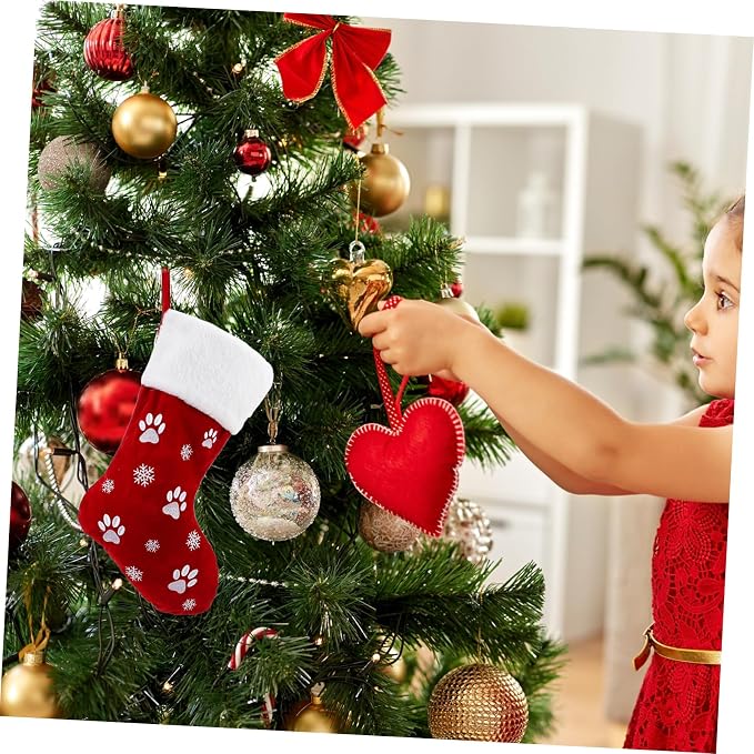 SOLUSTRE 1pc Cartoon Pet Christmas Stocking and Embroidery Festive Holiday Hanging Decoration for Candy Storage for Xmas Tree and Boys and Girls