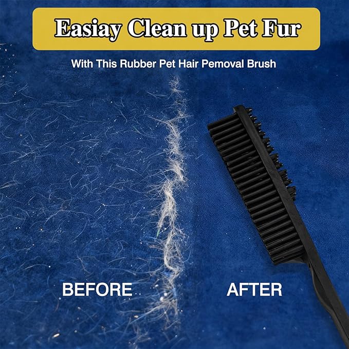 Easy-Clean Pet Rubber Hair Removal Brush – Multi-Surface Cleaning Tool for Cars & Home