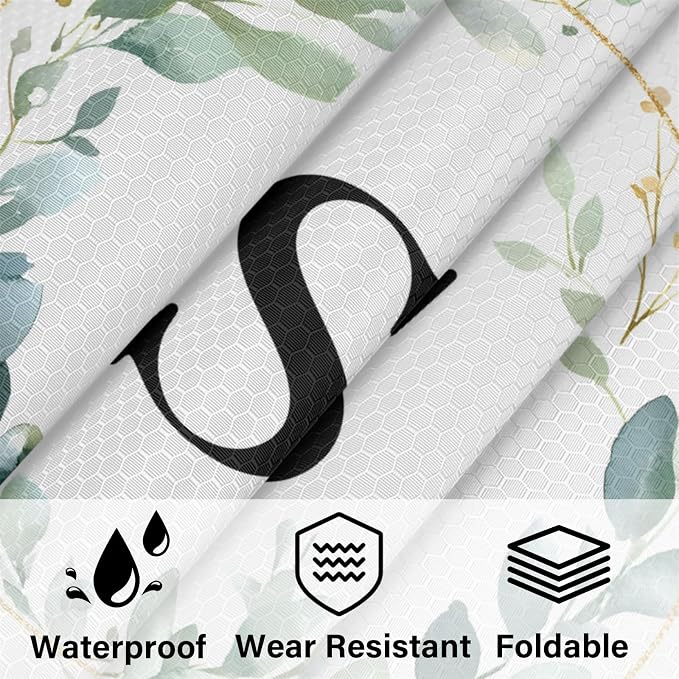 Letter S 6 Set Compression Packing Cubes Natural Floral Design Expandable Packing Organizer for Travel Accessories Luggage Suitcase Bag