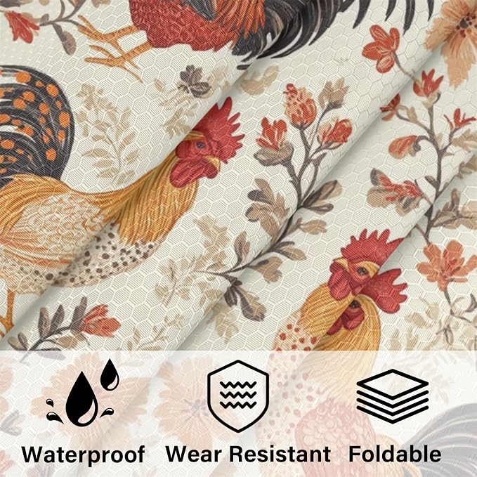 Farmhouse Chicken 6 Set Compression Packing Cubes | Flower Rooster Travel Accessories Expandable Packing Organizers Space Saver Bags for Organizing Clothes
