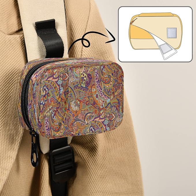 Naanle Vintage Paisley Flower Pill Box 7 Day Pill Case Travel Pill Organizer Bag with Zipper Portable Weekly Case Compact Size for Vitamin Supplement Holder