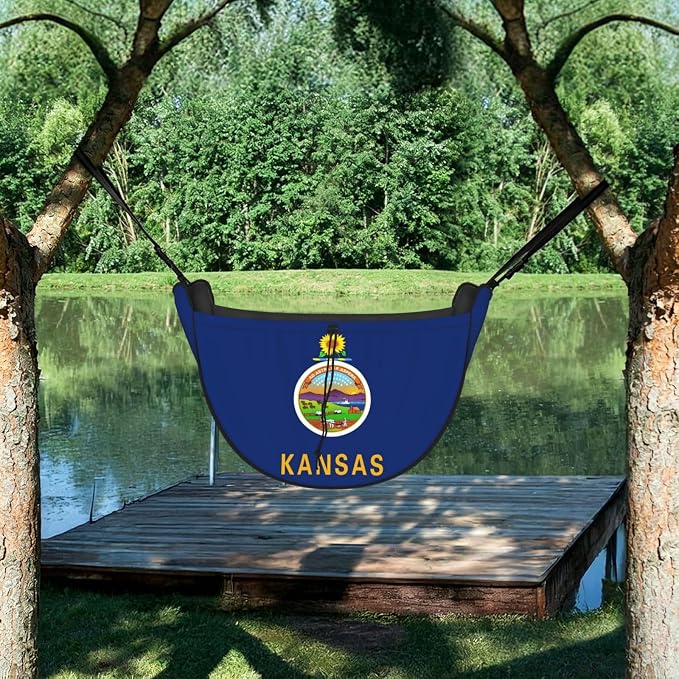 Flag of Kansas Car Seat Organizer-Backseat Storage Bag for Travel | Waterproof Durable. Holds Snacks Gear Essentials. Fits Most Cars.
