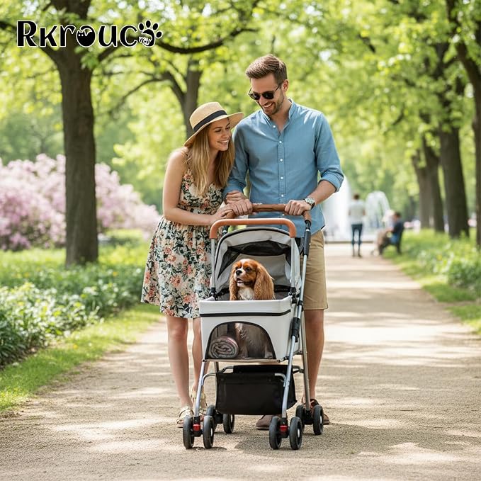 3 in 1 Pet Stroller for Dogs Cats Foldable Jogger with Detachable Carrier