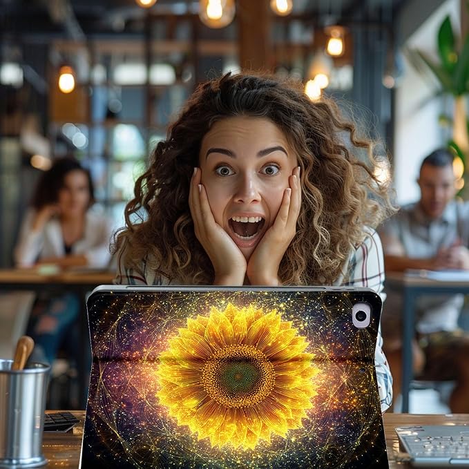 for Microsoft Surface Pro 8-13" 2021 Tablet Case,Auto Wake/Sleep,Adjustable Stand Protective Cover - Sunflower Starry Sky