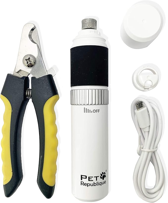 Pet Republique Dog Nail Grinder and Nail Clippers Series Size Option Dogs: Small, Medium, Large Dogs – Dog Claw Trimmer Kit (Clippers+Grinder, Large)