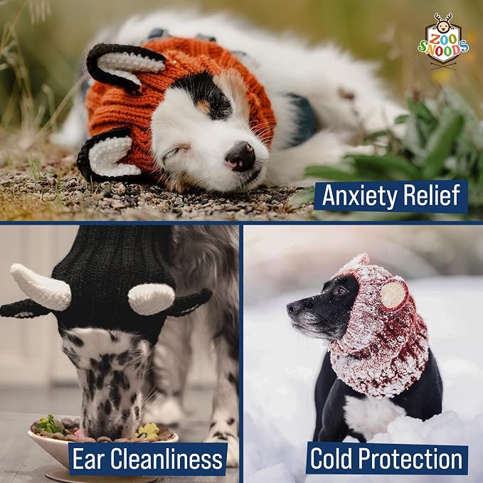 Zoo Snoods Axolotl Dog Costume - Warm Crochet Salamander Snood Wrap for Pets, Neck Ear Cover Protection, Halloween Winter (Medium)