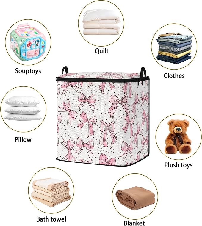 2pcs blanket storage bag for under bed,closet organizers 95L | clothing sweater sheet bedding comforter duvet quilt pillow toy storage bags with lids,dorm room essentials for containers