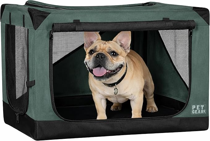 Pet Gear Insta-Fold Soft Crate for Dogs, 26", Deep Pine | Folds Compact for Travel in Seconds, No Tools Required, Includes removable waterproof liner for easy cleaning