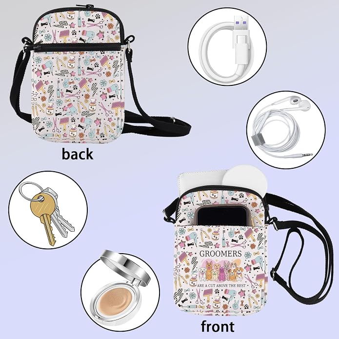 ZJXHPO Dog Grooming Cross Body Bag Dog Groomer Appreciation Gift Dog Salon Messenger Bag Pet Groomer Carry On Bag
