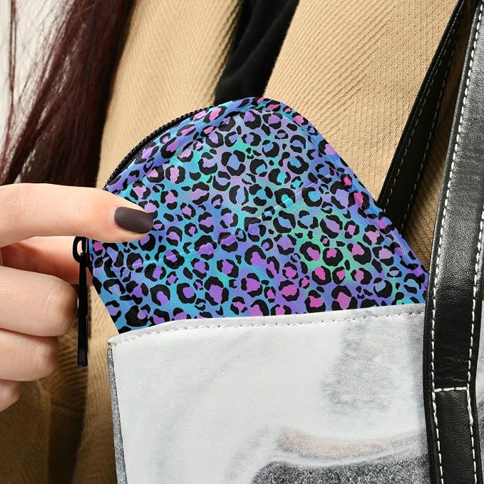 Colorful Cute Leopard Print Pill Case, Portable Weekly Pill Box Bag Container 7 Days Pill Organizer Vitamin Supplement Holder with Zipper for Travel Family Business