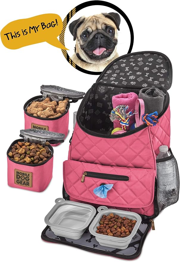 Mobile Dog Gear, Weekender Backpack, One Size, Meets Airline Regulations, Pink