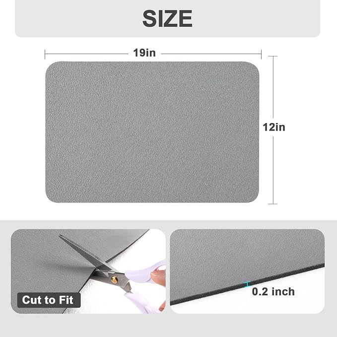 Ecotrim Coffee Mats for Coffee Bar Accessories, Grey 12" x 19"