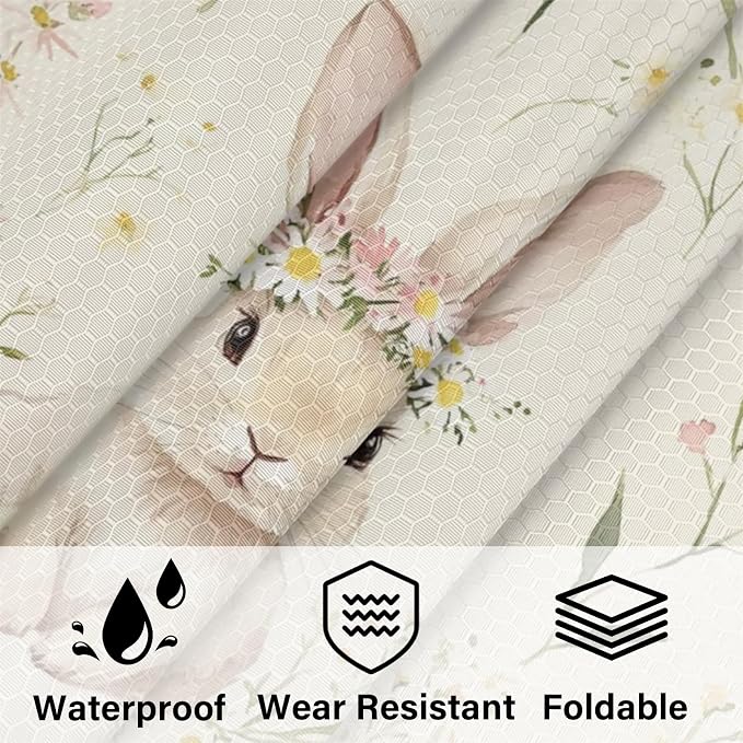 Easter Bunny 6 Set Compression Packing Cubes | Spring Floral Travel Accessories Expandable Packing Organizers Space Saver Bags for Organizing Clothes