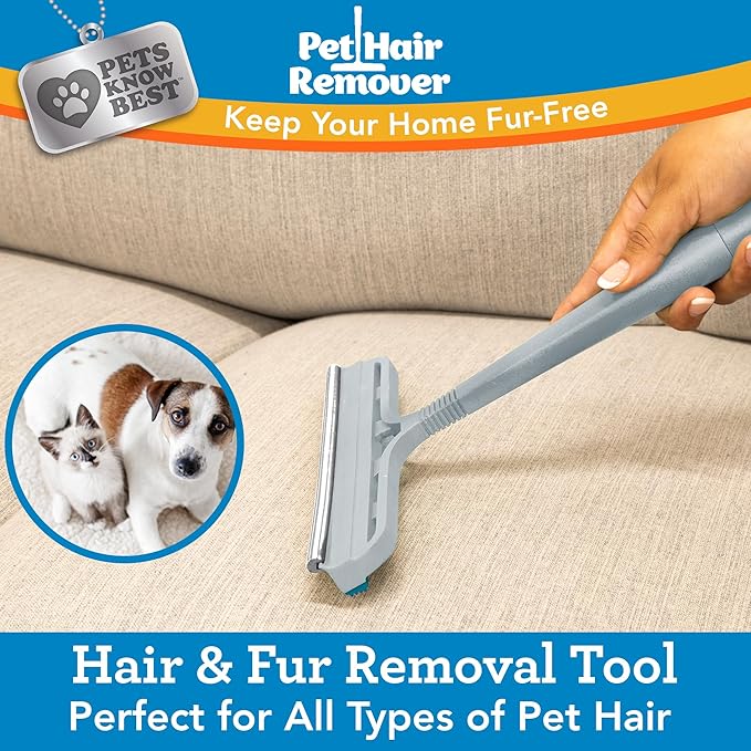 Pets Know Best Pet Hair Remover Cleaning Tool | Dual-Sided Multi-Purpose Carpet Scraper and Rug Rake for Fur Removal in Homes, Car Interiors & on Fabrics, Dogs, Cats, Pets & Animals | As Seen on TV