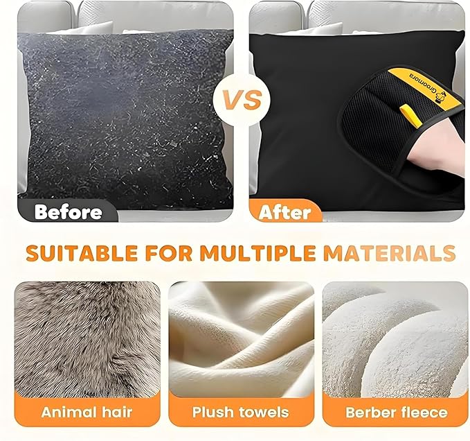 Pet Hair Removal Glove for Dogs & Cats - Upgraded Reusable Electrostatic Pet Hair Glove, Pet Hair Remover Tool for Laundry, Couch, Carpet & Car Seat, Gentle Grooming Mitt