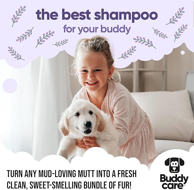 Calming & Deodorising Dog Shampoo by Buddycare | Lavender Scented | with Aloe Vera and Pro Vitamin B5 (33.8oz)