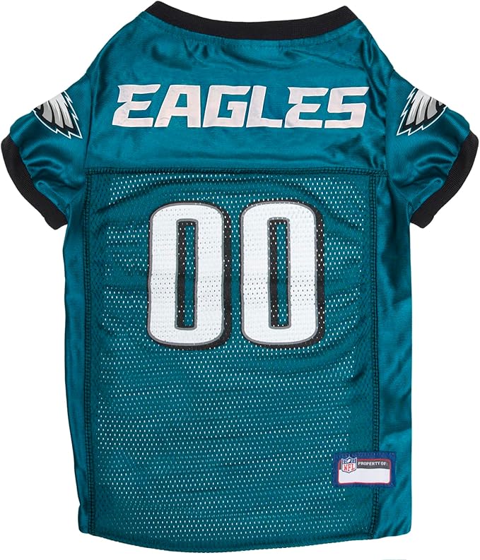 Pets First NFL Philadelphia Eagles Dog Jersey, Size Small, Football Shirt Costume for Pet, Dog Sports T-Shirt, NFL Team Clothing for Cats, Licensed Pet Apparel Available in 7 Sizes and 32 Teams