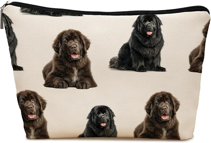 Newfound Dog Makeup Bag, Newfound Lovers Gifts Cosmetic Bag for Women, Dog Mom Lovers Owner Gifts for Women Christmas, Pet Lover Gift Zipper Travel Makeup Pouch for Purse