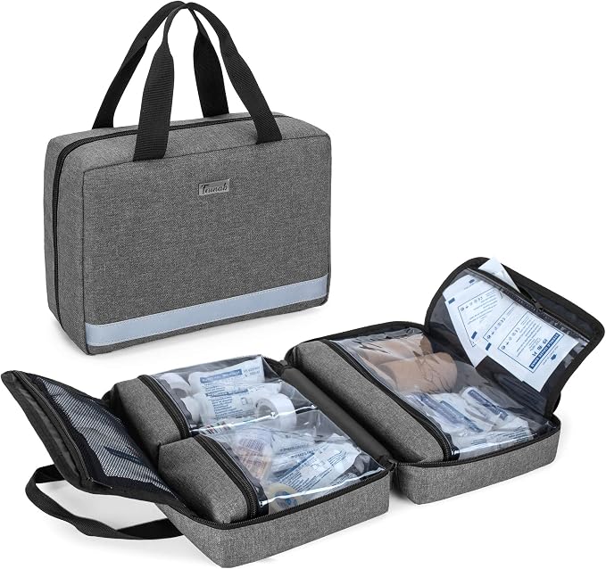 Trunab Small First Aid Kit Bag Empty Portable Emergency Kits Trauma Bag | Medical Pouch Ideal for Car, Home, Camping and Hiking,Bag Only
