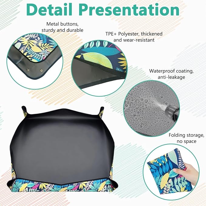 BNOSDM Travel Litter Box for Cats Portable Litter Boxes Kit Foldable Litterbox with Scoop Bowl Waterproof & Non-Stick for Car, Hotels, Outings, Temporary Stays