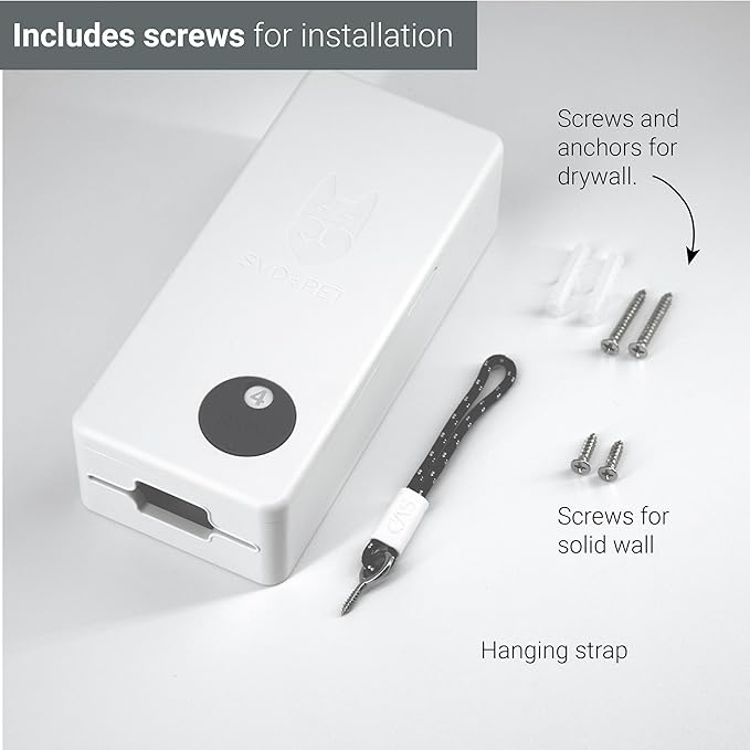 SVD.PET Dog Poop Bag Dispenser, Wall Mount Pet Waste Bag Dispenser Station | Weatherproof Outdoor or Indoor Bag Holder, Easy to Refill Magnetic Cover (White, Dispenser only)