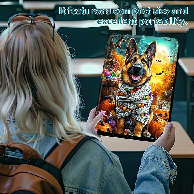Case for Samsung Galaxy Tab A 8.0" 2017 SM-T380/T385, 360 Degree Rotating Stand with Multi-Angle Vertical & Horizontal Viewing Shockproof Protective Shell for Women Men, Pumpkin Puppy