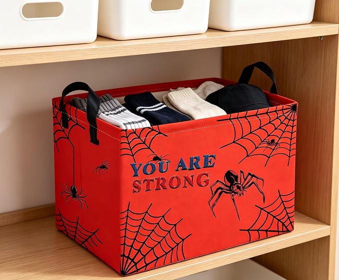 Rectangle Kids Baskets Sdiper Basket Cute Storage Bin Fish Box for Room Decor Gift Basket(wenzizhizhu)