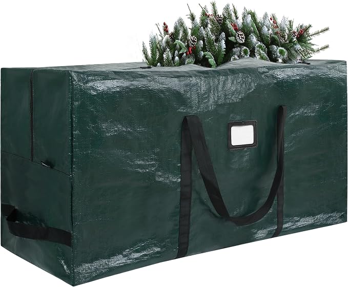 Large Christmas Tree Storage Bag Heavy Duty 9 Ft (Green) | Protects From Moisture & Dust, Holiday Storage, Alternative To Tree Storage Box