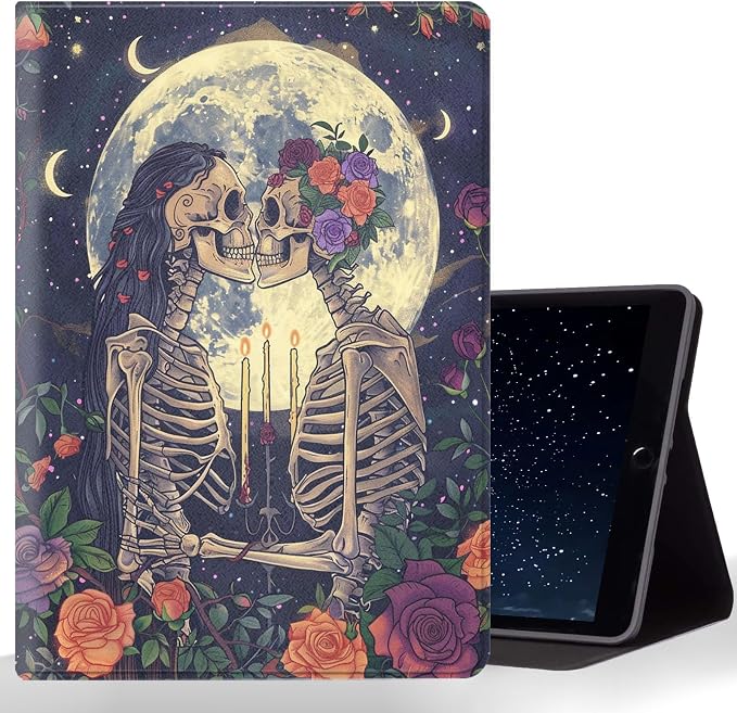 Tablet Case for iPad Air 13" M3/M2,iPad Pro 12.9" 6th/5th/4th/3rd Generation,Shockproof Protective Cover with Stand,Auto Wake/Sleep,Skeleton Couple