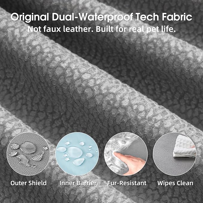 Gel Memory & High-Density Foam Orthopedic Dog Bed 35x27x6 Medium | | Double Waterproof Cover | Machine Washable | Non-Slip Base | Fur-Resistant Tech Fabric
