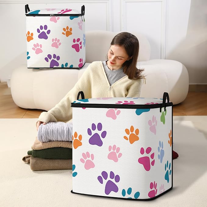 2pcs blanket storage bag for under bed,closet organizers 95L | clothing sweater sheet bedding comforter duvet quilt pillow toy storage bags with lids,dorm room essentials for containers