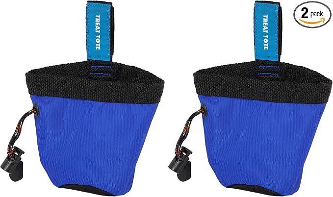 Chuckit! Treat Tote Dog Treat Pouch for Puppy Training, 2 Cup Capacity, Assorted Colors (Pack of 2)